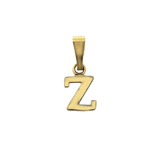 18K Solid Yellow Gold Small IZ nitial Letter Pendants