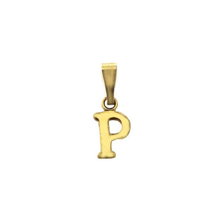 18K Solid Yellow Gold Small  PInitial Letter Pendants