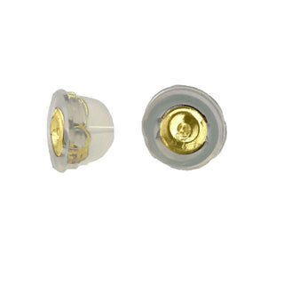 18K Yellow Gold and Silicone Earring Back Nut Replacement