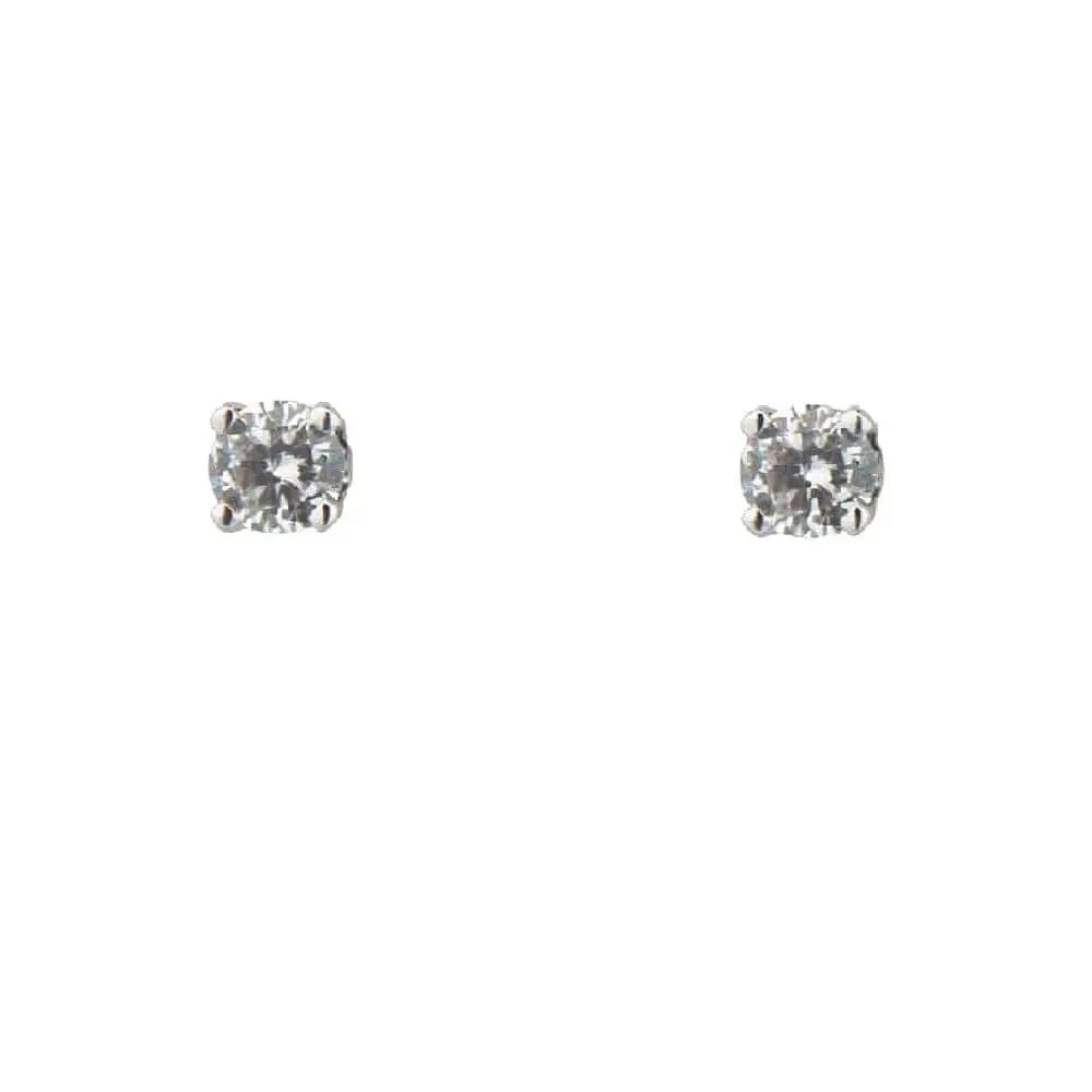 18K deals White Gold 9mm Screwback Diamond Stud Earrings