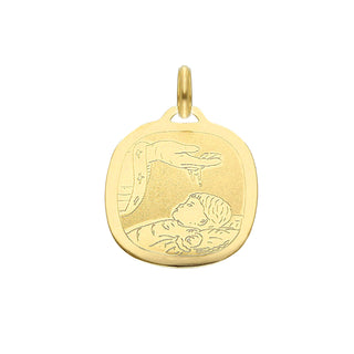 18k Solid Yellow Gold Baptism MedaL