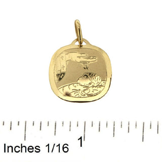 18k Solid Yellow Gold Baptism MedaL with the ruler