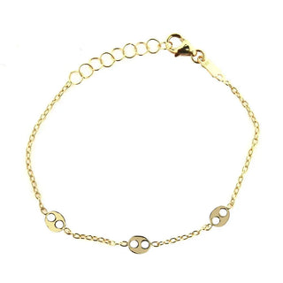 18k Solid Yellow Gold Three Polishing Marine Link Bracelet - Amalia J & Boutique