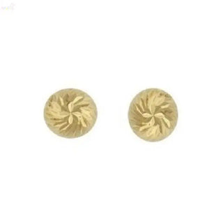 18K Yellow Gold 4mm Diamond Cut Ball Screwback Earrings