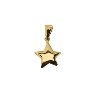 Elegant 18K Solid Yellow Gold Polished Small Star Pendant