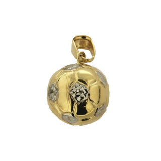 18k Solid Yellow Gold Soccer Ball Pendant Amalia Jewelry