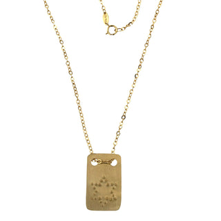 Army-inspired Small Dog Tag 18k Star David Necklace