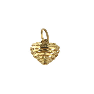 18k Solid yellow Gold Small Wire Open Heart Pendant