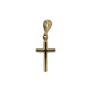 18K Solid Yellow Gold Polished Small Casting Cross
