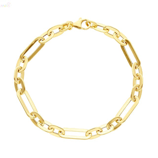 18K Solid Yellow Gold Polished Hollow Links Bracelet