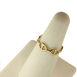 18K Solid Yellow Gold Open Marine Link Polished Ring