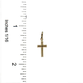 18K Solid Yellow Gold Tiny Casting Cross Pendant