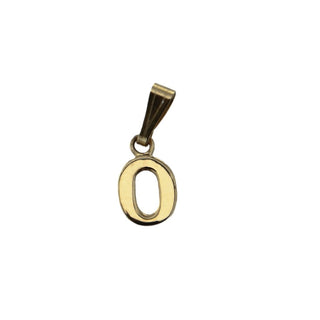 18K Solid Yellow Gold Small O Initial Letter Pendants