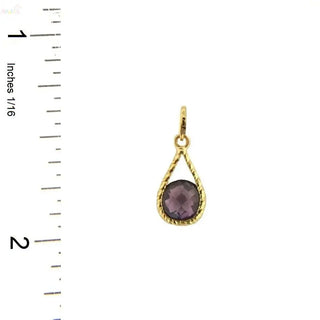 18K Yellow Gold Round Amethyst Drop Dangle Post Earrings (Copy)