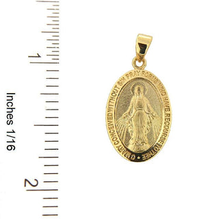 18K Solid Yellow Gold Midium Size Miraculous Medal pendant , Amalia Jewelry