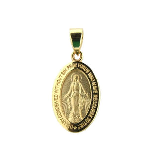 18K Yellow Gold Miraculous Medal pendant , Amalia Jewelry