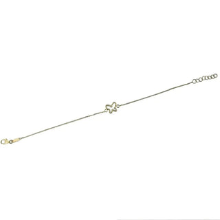 18K Solid Yellow Gold Small Open Dots Butterfly Bracelet