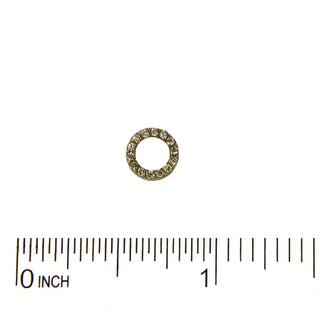 18 Karat Solid Yellow Gold Zirconia Open Circle Pendant with ruler