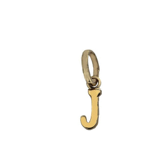 18K Solid Yellow Gold Small J Initial Letter Pendants