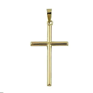 18K Yellow gold polish cross  35 mm x 18 mm   1.41 x 0.71 inch