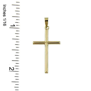 18K Yellow gold polish cross  35 mm x 18 mm   1.41 x 0.71 inch