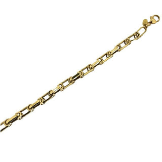 18k Solid Yellow Gold Link Bracelet. 8 inches , Amalia Jewelry