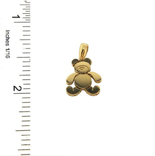 18K Solid Gold articulated Teddy Bear Pendant , Amalia Jewelry