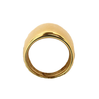 18K Solid Yellow Gold Graduated Polished Band Ring