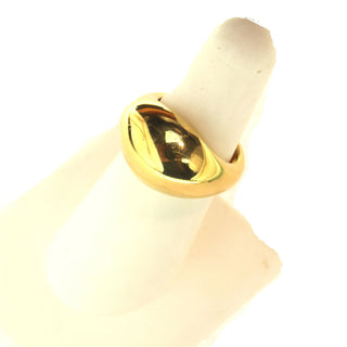 18K Solid Yellow Gold High Center Dome Polished Ring