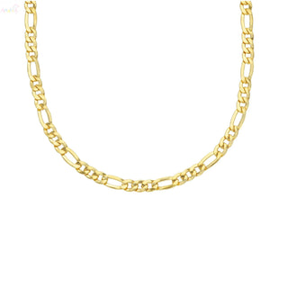 18K Solid Yellow Gold Figaro Link Chain Necklace 24 inch (Copy)