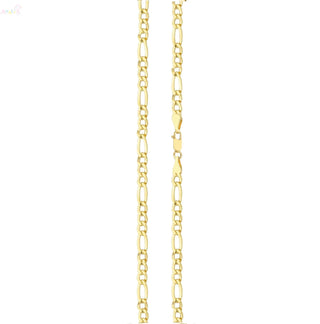 18K Solid Yellow Gold Figaro Link Chain Necklace 24 inch (Copy)