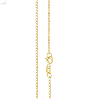 18k Solid Yellow Gold Curb Hollow Light Chain 24 inches