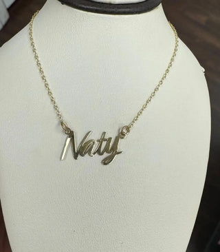 18K Solid Gold Polished Name Necklace with Personalization