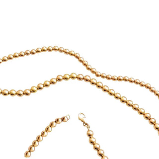 18K Yellow Gold All Around 5mm Polished Ball Beads Necklace