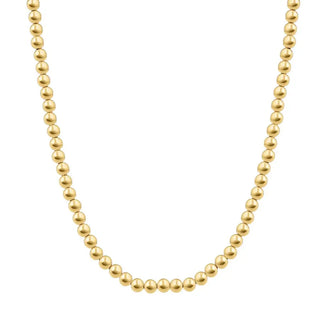 18K Yellow Gold All Around 5mm Polished Ball Beads Necklace