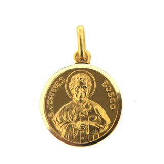 18k Solid Yellow Gold Saint John Bosco Medal