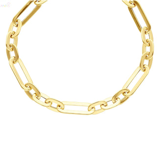 18K Solid Yellow Gold Polished Hollow Links Bracelet