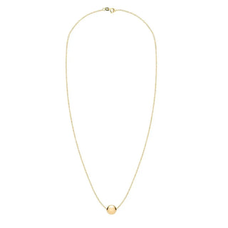 18K Yellow Gold 10mm Center Ball Bead Solitaire Necklace