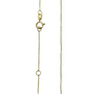 18K Solid Yellow Gold Mini Rollo Chain with additional ring