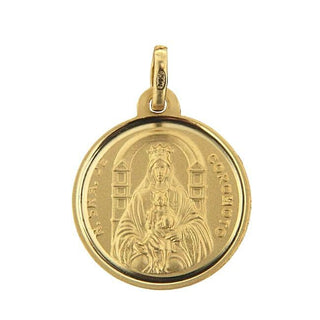 18K Solid Yellow Gold Our Lady of Coromoto. Nuestra Señora de Coromoto 18mm , Amalia Jewelry