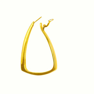 18K Yellow Gold Electroform Large Open Triangle Earrings