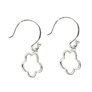 Sterling Silver Smal Open Flower dangle hook earrings. , Amalia Jewelry