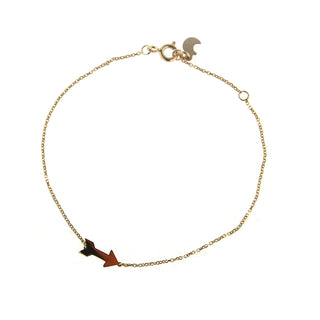 18k Solid Yellow Gold Arrow Bracelet , Amalia Jewelry