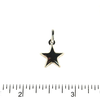 18K Solid Yellow or White Gold Polished Puffy Small Star Pendant 0.49 inch , Amalia Jewelry