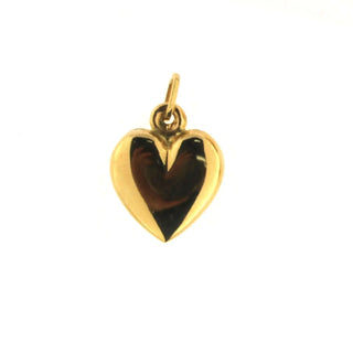 18K Solid Yellow Gold Polished Puffy Large Heart Pendant 0.56 x 0.61 x 0.20 , Amalia Jewelry