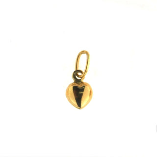 18K Solid Yellow Gold Polished Tiny Puffy Small Heart Pendant 0.22 x 0.24 x 0.14 , Amalia Jewelry