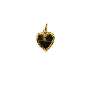 18KYellow Gold Heart Charm (12mm X 11mm/16mm with Bail) , Amalia Jewelry
