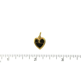 18KYellow Gold Heart Charm (12mm X 11mm/16mm with Bail) , Amalia Jewelry
