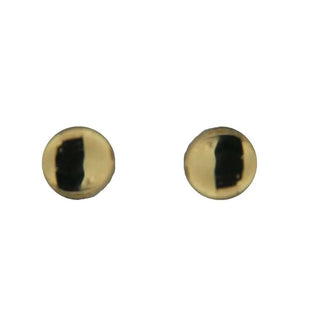 18K Solid Yellow Gold Polished Circle Button Covered Screwback Earrings 5.70mm Amalia Jewelry