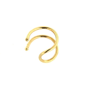 18k Solid Yellow Gold Ear Open Cuff , Amalia Jewelry